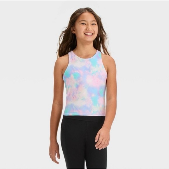 all in motion Other - All in Motion Girls Pink Blue Purple Tie Dye Cropped Tank Top